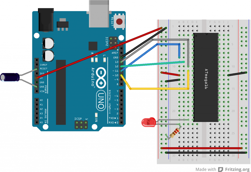 Program ATMega 16 using Arduino as ISP Programmer