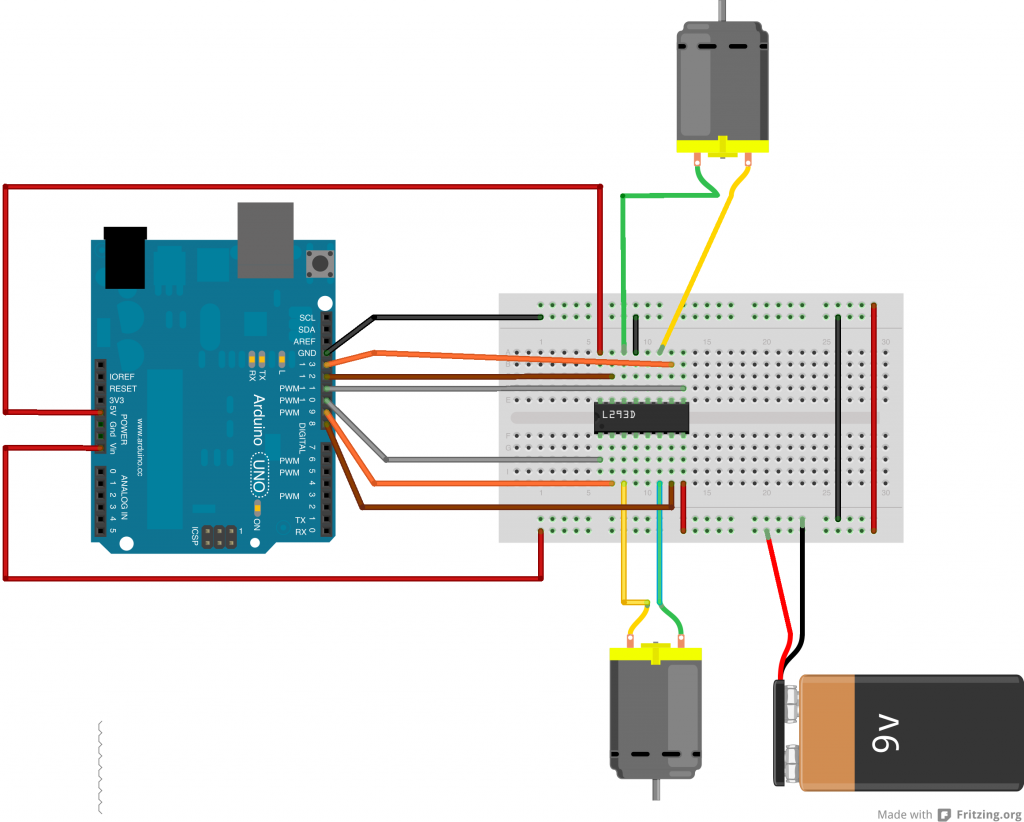 Connecting H-bridge with Arduino.